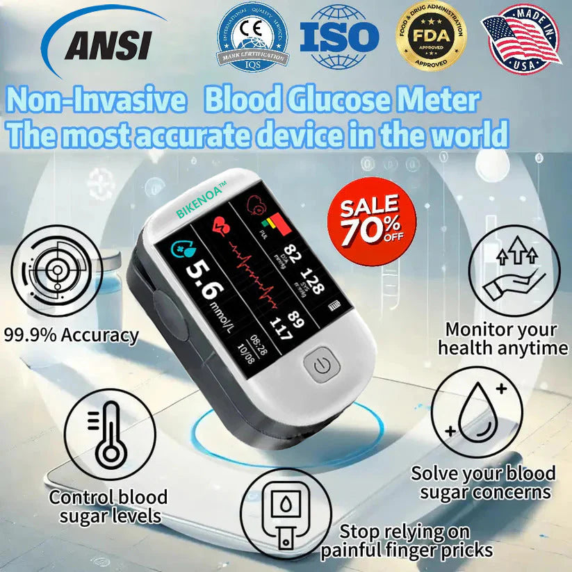 2025 Hot sale🔥Official Authentic Product: BIKENOA™ Fingertip Optical Glucose Sensor Monitor-99.9% Accuracy + Exclusive Gift ✅ANSI Approved