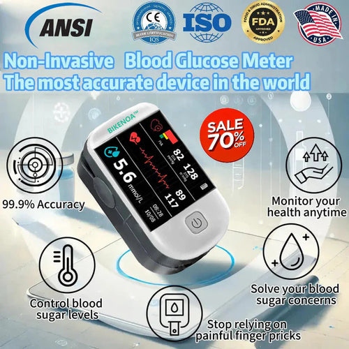 2025 Hot sale🔥Official Authentic Product: BIKENOA™ Fingertip Optical Glucose Sensor Monitor-99.9% Accuracy + Exclusive Gift ✅ANSI Approved