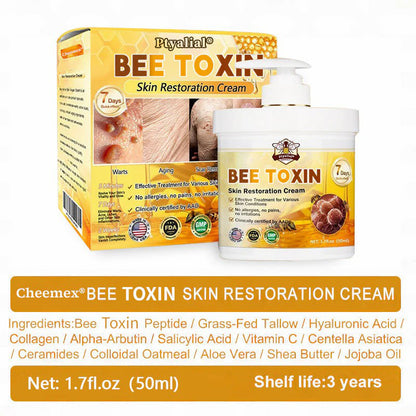 🐝🔥FDA Approved| Ptyalial® Bee toxin Skin Restoration Cream (Anti-aging, Hydrating, Skin Repair, Even Tone, Acne and Dark Spot Treatment, Wart and Mole Removal, Psoriasis Relief)